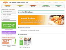 Tablet Screenshot of annualreport.nisshin-oillio.com